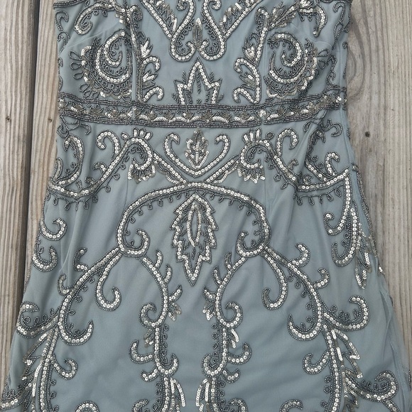 Adrianna Papell Embellished Sequined Sleeveless Sheath Dress Size 14 Beaded - Picture 8 of 16